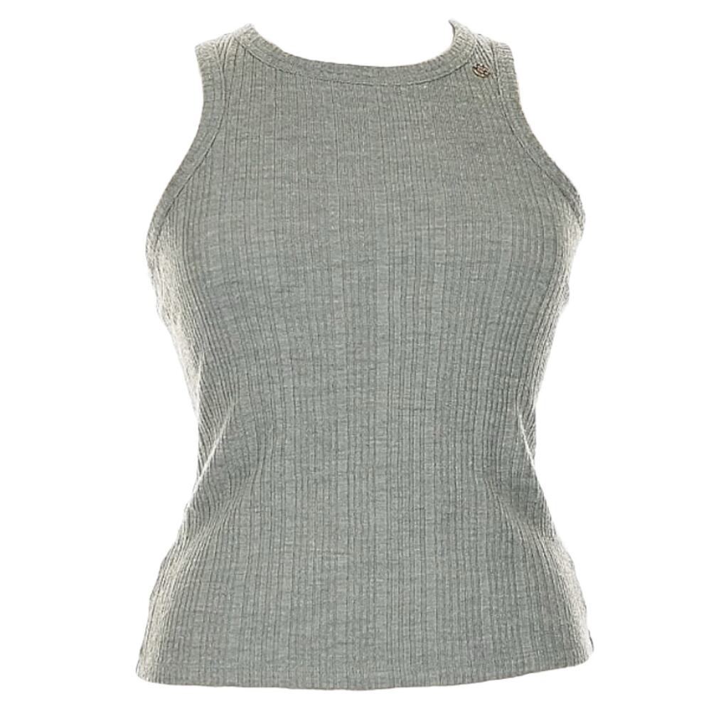 Recto XL Wool Blend Ribbed Halter Tank Gray‎ Minimalist Korean RCWK23FJTP01B